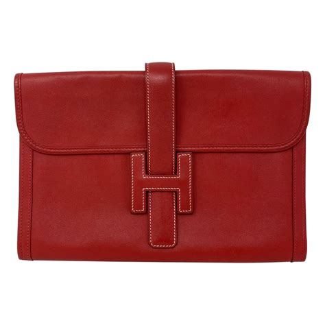 hermes jige clutch red|Hermes vintage clutch.